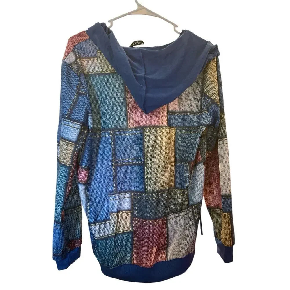 CHICME SIZE MD MULTI COLOR SHIRT WITH HOOD - Picture 2 of 2